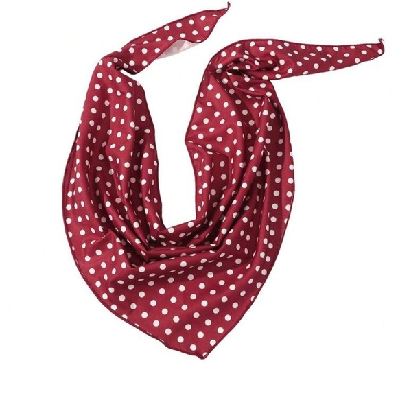 1pc Red Polka Dot Bandana Triangle Scarf Headband Fall Winter Hair Band Hair - Picture 3 of 3